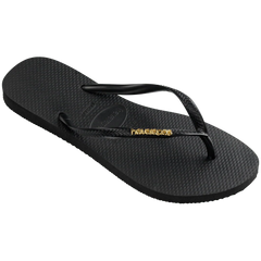 Women's Slim Logo Metallic Flip Flops