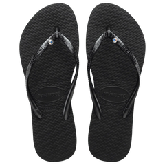 Women's Slim Crystal Flip Flops