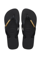 Women's Top Logo Metallic Flip Flops