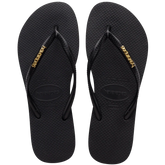 Women's Slim Logo Metallic Flip Flops