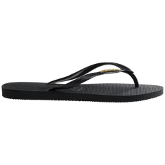 Women's Slim Logo Metallic Flip Flops