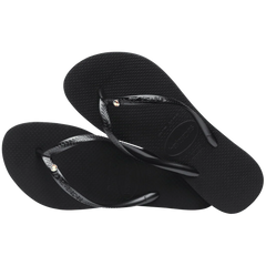 Women's Slim Crystal Flip Flops